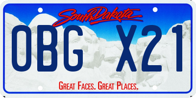 SD license plate 0BGX21