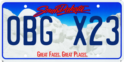 SD license plate 0BGX23