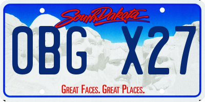 SD license plate 0BGX27