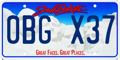 SD license plate 0BGX37