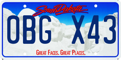 SD license plate 0BGX43