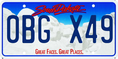 SD license plate 0BGX49