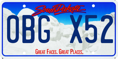 SD license plate 0BGX52