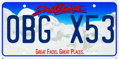 SD license plate 0BGX53