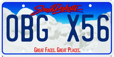 SD license plate 0BGX56