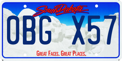SD license plate 0BGX57