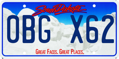 SD license plate 0BGX62