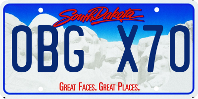 SD license plate 0BGX70