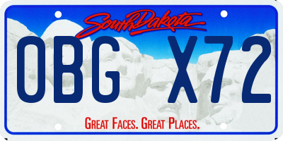 SD license plate 0BGX72