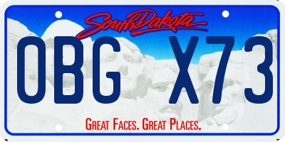 SD license plate 0BGX73