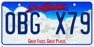 SD license plate 0BGX79