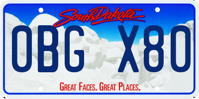 SD license plate 0BGX80