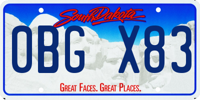 SD license plate 0BGX83