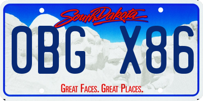 SD license plate 0BGX86