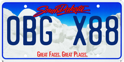SD license plate 0BGX88