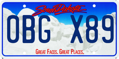 SD license plate 0BGX89