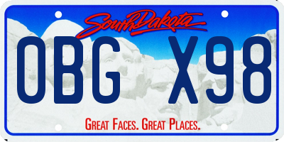 SD license plate 0BGX98