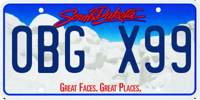 SD license plate 0BGX99