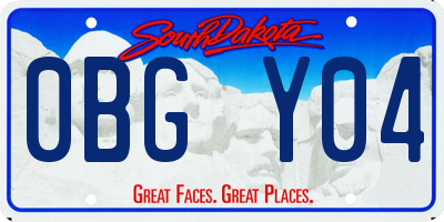 SD license plate 0BGY04