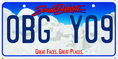 SD license plate 0BGY09