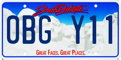 SD license plate 0BGY11