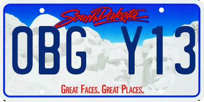 SD license plate 0BGY13