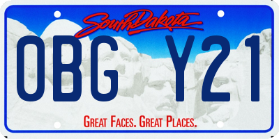 SD license plate 0BGY21