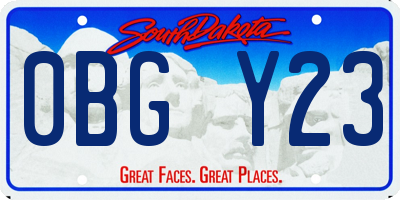SD license plate 0BGY23