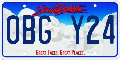 SD license plate 0BGY24