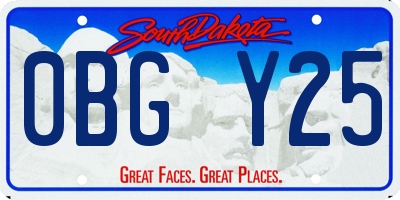 SD license plate 0BGY25