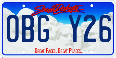 SD license plate 0BGY26