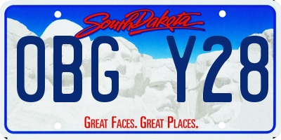 SD license plate 0BGY28