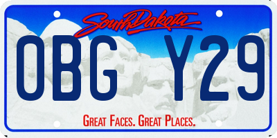 SD license plate 0BGY29