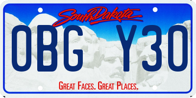 SD license plate 0BGY30