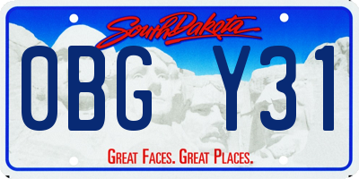 SD license plate 0BGY31