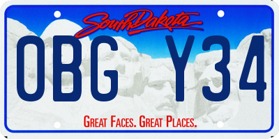 SD license plate 0BGY34