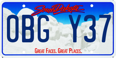SD license plate 0BGY37