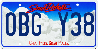 SD license plate 0BGY38