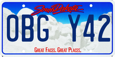 SD license plate 0BGY42
