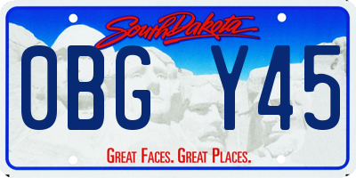 SD license plate 0BGY45