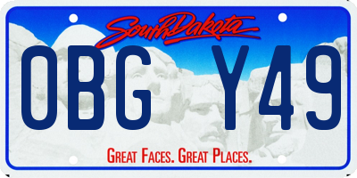 SD license plate 0BGY49