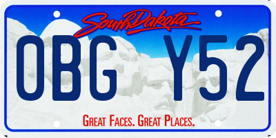 SD license plate 0BGY52