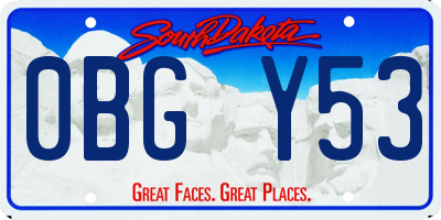 SD license plate 0BGY53