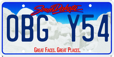 SD license plate 0BGY54