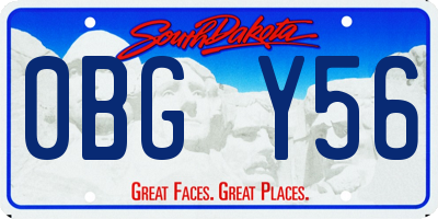 SD license plate 0BGY56