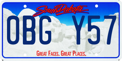 SD license plate 0BGY57