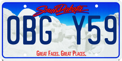 SD license plate 0BGY59