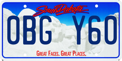 SD license plate 0BGY60