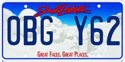 SD license plate 0BGY62