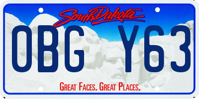 SD license plate 0BGY63